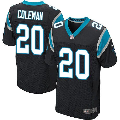 Nike Panthers #20 Kurt Coleman Black Team Color Men's Stitched NFL Elite Jersey